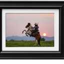 3 Picture Frame Trifold Hinged Pine Wood Photo Frame with Real Glass, Combo Display One 6x8 & Two 4x6 Photos Matted to 5x7/3x5, Free-Standing Desk Tabletop or Wall Decor, Black