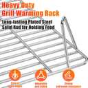 GRISUN Warming Rack for Green Mountain Grill Davy Crockett Pellet Grill, Upper Rack Replacement for GMG-6016, Grill Rack Addition for Doubled Cooking Space (14" x 10" x 3.5")