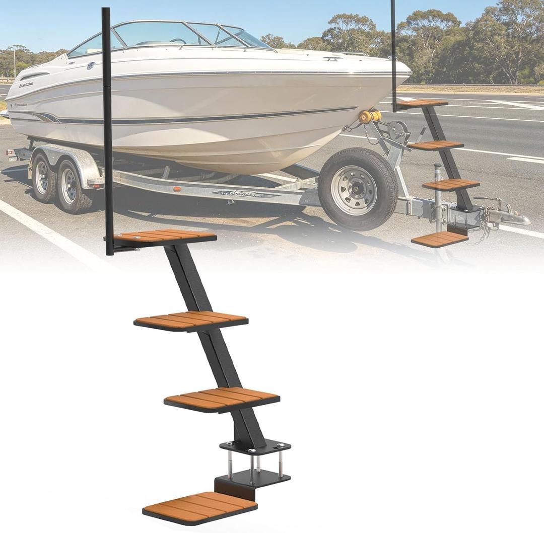 Boat Trailer Steps，Heavy Duty 4-Step Boat Trailer Steps
