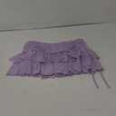 Verdusa Women's Y2k Elastic Waist Lace Mesh Layered Ruffled Mini Skirt Skort, M