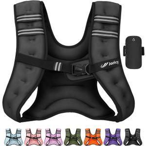 Weighted Vest for Woman Men 12lb Weight Vest with Reflective Stripe, Rucking Running Vests for Workout Walking Strength Training Weight Loss Fitness Muscle Building Weightlifting, Black