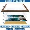 Hongkee 12x18 Frame Set of 2, Rustic Brown Wood Style, Display 12 x 18 Poster without Mat or 8.5x11 Picture with Mat, Wall Mounting Horizontal and Vertical