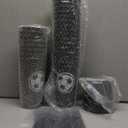 Domensi 24 Pcs Sport Soccer Plastic Cups with Lid and Straw 24 oz Reusable Plastic Cups Coffee Tumblers Gift for Fan Friend Guest Birthday Office Sport Party Supplies (Black)