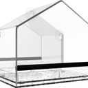 One Way Window Bird Feeder for Outside with Strong Suction Cups, Clear Acrylic Wild Bird House for Cats Viewing, Large Transparent Window Mount Birdfeeder for Bird Lovers Gift