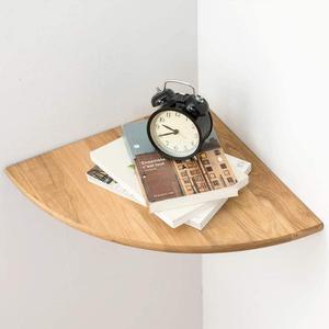 Corner Shelf,16inch Natural Oak Solid Wood Floating Corner Shelves Wall Mount Round End Floating Speaker Rack with Wire Hole for Small Plant for Bedroom Kitchen, Living Room Corner Shelf,16inch Natural Oak Solid Wood Floating Corner Shelves Wall Mount Round End Floating Speaker Rack with Wire Hole for Small Plant for Bedroom Kitchen, Living Room