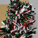 50FT Christmas Tinsel Garland, Red Green&White Metallic Twist Shiny Hanging Garland Ornaments for Christmas Tree, Party Supplies Thick Metallic Xmas Streamers