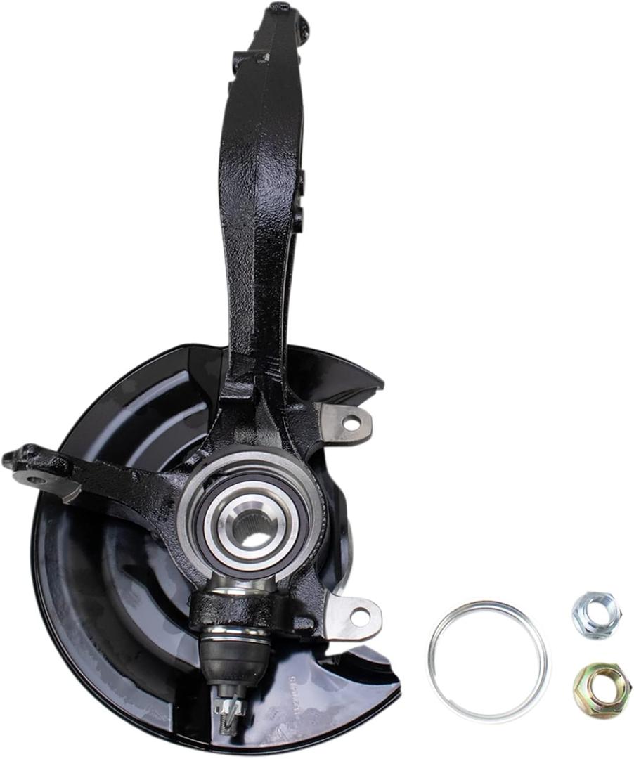 TRQ Front Steering Knuckle & Wheel Bearing Hub LH Left Driver Side Assembly Compatible with 2003-2007 Honda Accord L4 2.4L Automatic Transmission 510073 698-401