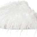 Fuzzy Plush Women's House Slipper Cozy Non-slip Bedroom Slipper for Women Furry Indoor Outdoor House Shoes (White)