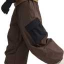 GSOU SNOW Womens Mens Baggy Snow Pants Cargo Snowboard Pants Ski Super Loose Sport Outdoor Insulation Waterproof (Medium, Coffee Black)