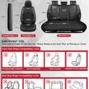 FREESOO Black Car Seat Covers Full Set - Faux Nappa Leather Seat Covers for Cars, with Front Seatbelt Pads, Waterproof Breathable Cushion Protectors Fit for Most 5 Seats Automative Sedans SUV Trucks