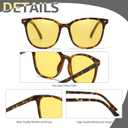 Myiaur Polarized Night Vision Glasses for Women, Anti Glare Driving Vision Glasses with Yellow Lens, UV400 Protection