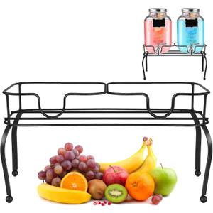 Blulu Metal Beverage Dispenser Stand for Parties Double Drink Stand Dispenser Holder Stand for Glass Jar Bottles(2 Gallon)