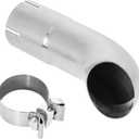 2.75 Inch Inlet Turn-Down Exhaust Tip, 2.75" Inlet and Outlet 304 Stainless Steel, Universal Diesel Exhaust Tailpipe Tips with Seal Clamp, 9.95" (252mm) Overall Length, Polished