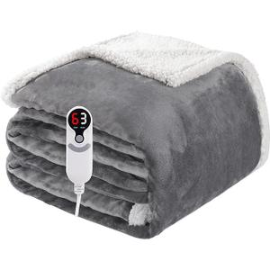 Electric Heated Blanket Full Size 72"x84", Soft Flannel with Overheat Protection, 9 Adjustable Heat Settings & 10-Hour Auto-Off Timer, Fast Heating for Winter Comfort, Dark Gray