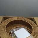 PENACINY 23.6” Boho Rattan Chandeliers Light Fixture, 6-Light Hand Woven Farmhouse Rustic Chandelier Hanging Light for Dining Rooom, Kitchen, Living Room, Foyer