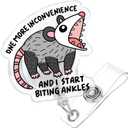Badge Reel Funny, One More Inconvenience Retractable Glitter Funny Opossum Badge Reel Holder Nursing Nicu Accessories ID Clip for Nurse Doctor Medical Office Worker Teacher, Opossum Lover Gifts