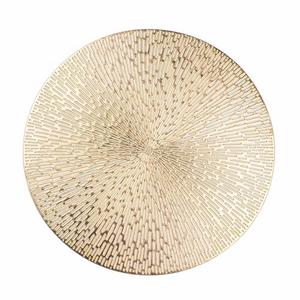 Round Placemats Gold Metallic Set of 19 Vinyl Hollow Placemats 15 Inch, Washable Easy Clean Wipeable Non Slip Stain Heat Resistant Dining Table Place Mats for Wedding Party Decoration by Snowkingdom