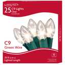 Holiday Home® Clear Incandescent Green Wire C9 Christmas Lights