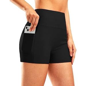 Pudolla Women's Swim Shorts High Waisted Bathing Bottom Shorts Tummy Control Board Swimsuit with Pockets, Size XL