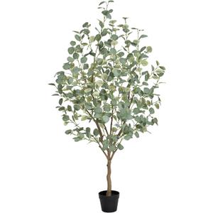 5FT Artificial Eucalyptus Tree Indoor, Faux Eucalyptus Tree with 477 Silk Leaves, Tall Fake Tree - Artificial Tree Indoor for Living Room Office Bedroom Home Decor
