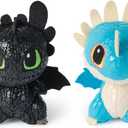 DreamWorks Dragons How to Train Your Dragon Mini Plushies, Toothless & Deadly Nadder 2-Pack, 3” Stuffed Animals, Kids Toys for Boys Ages 4 & Up