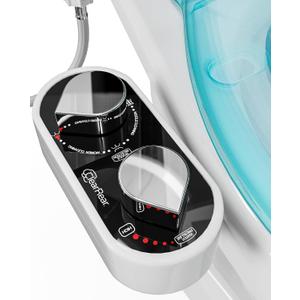 CLEAR REAR Bidet Attachment for Toilet Seat - Non-Electric with Self Cleaning Dual Nozzles, Leak Proof Connectors, Adjustable Water Spray, Rear & Feminine Wash - Hygienic Bathroom Upgrades (Black)