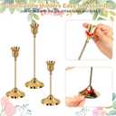 Candlestick Holders, 12Pcs Gold Taper Candle Stick Holder, Metal Vintage Decor Candle Holder Decor for Housewarming Gift Wedding Fireplace Mantel