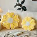 Flower Shaped Decorative Throw Pillow Cushion for Bed Couch, Cute Flower Plush Throw Pillows Home Decor Floor Pillow Seating Cushions (Yellow, 13.7 Inches)
