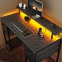 Huuger 47 inch Computer Desk with Power Outlets & 4 Drawers