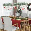 Over The Table Rod Stand with Clamps Adjustable 13''-42'' Tall 29"-98" Length Black Table Arch Hanging for Wedding Birthday Party Halloween Christmas