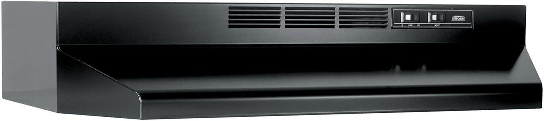 Broan-NuTone 413023 Ductless Range Hood Insert with Light, Exhaust Fan for Under Cabinet, 30-Inch, Black