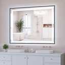 36"x40" LED Bathroom Mirror with Lights, Front& Backlit, Anti-Fog, Dimmable