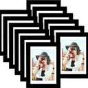 Picrit 5x7 Picture Frame for Wall Mounting or Table Top Display, Set of 12, Display 4x6 with Mat or 5x7 Without Mat, Black.