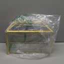 Glass Wedding Card Box with Slot, 12.5'' Large Clear Card Box Gold Brass Gift Card Storage Box with Lock Perfect for Wedding Receptions, Baby Shower, Birthday Party, Bridal Shower