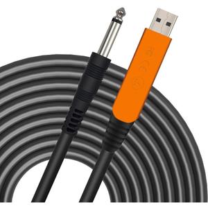 YESPURE USB Guitar Cable 10Ft, USB Guitar Interface Male to 6.35mm 1/4 inch Gold-Plated TS Mono Plug,Recording Cable Compatible with PC, Mac, Xbox, PS4, PS3,PS2
