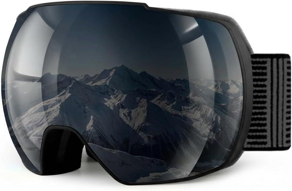 OULAIQI OTG Ski Goggles UV400 Anti-Fog Snowboard Glasses for Men Women Youth- Perfect for Skiing, Snowboarding,Winter Sports (Gray)