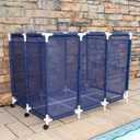 Pool Noodles Holder, Toys, Floats, Balls and Floats Equipment Mesh Rolling Storage Organizer Bin, Extra-Large, (47.2" W x 30.2" L x 34" H), Blue/White Style 455119