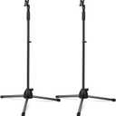 Xuhal 2 Pack Adjustable Height Microphone Tripod Stand Microphone Stand Adjustable Karaoke Mic Holder Speech Universal Floor Standing for Singing Live Stream Stage, Total Height 60"