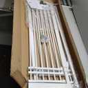 78.8" Extra Tall Cat Gate, 28.3-33" Wide Dog Door, Pressure Mounted Easy Walk Through Safety Metal Pet Gate for Doorway, No Drilling Cat Proof Gate (White)