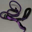Ladoogo Reflective Dog Collar Padded with Soft Neoprene Breathable Adjustable Nylon Dog Collars for Small Medium Large Dogs (Medium (Pack of 1), Purple Collar+Leash)