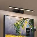 ZitoStory Black Battery Operated Picture Light with Remote, Wireless Dimmable Art Lights for Paintings Rechargeable Gallery Light Artwork Lighting for Canvas, Portrait (20Inch)