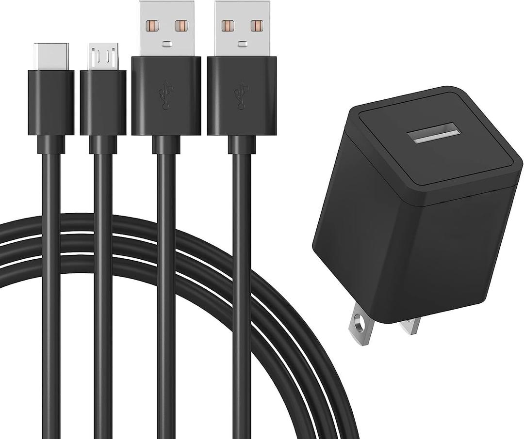 6Ft Fast Charger Fit for Kindle E-Reader 2 3 4 5 6 7 8 9 10 11,All Kindle Paperwhite Kids,Colorsoft,Scribe,Oasis,Voyage,Kindle Touch,DX,Keyboard,Kids Edition(with 6Ft Micro USB & USB C)