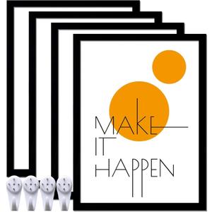 18x24 Picture Frame Set of 4, Black 18 x 24 Frame High Transparent Wall Gallery Poster Canvas Photo Frames for 18 by 24 inches