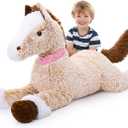Large Horse Plush Stuffed Animal, Big Horse Pillow Plush Toy, Ridable Huge Stuffed Pony, Giant Horse Plush Pillow for Kids 45 inches