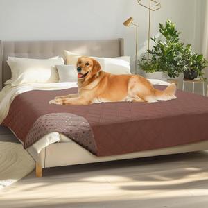 Luciphia 100% Waterproof Couch Cover Blanket for Dogs Anti-Slip Pet Couch Protector Sofa Mat Puppy Cat Blanket with Non-Slip Bottom, Coffee Brown, 68x82 Inch