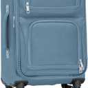 U.S. Traveler Rio Lightweight Softside Rolling Carry-on Suitcase, 4-Wheel Single, Light Blue