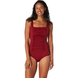 Speedo Women's One Piece Swimsuit-Shirred Tank Moderate Cut, High Bra Support One Piece Swimsuit
Size 8