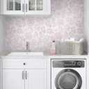 LiKiLiKi 17.3"x393" Pink Floral Peel and Stick Wallpaper Wildflowers and Leaf Contact Paper Modern Self Adhesive Wallpaper Removable Waterproof Wall Paper for Bedroom Kitchen Cabinets Vinyl Roll