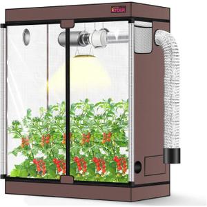 ATOUR 4x2 Grow Tent, 48"x24"x60''High Reflective Mylar 1680D Hydroponic Grow Tents, Waterproof Grow Tent with Double Cleart Observation Door and Floor Tray, for Indoor Plant Growing