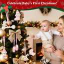 Lanpn 6 Pcs 2025 Baby's First Christmas Ornament 4" 5.5", 1st Xmas Tree Ornaments Gift Set for Baby Girl, Adorable Christmas Newborn New Bebe Keepsake, Personalised Name Holiday Hanging Decor, Pink